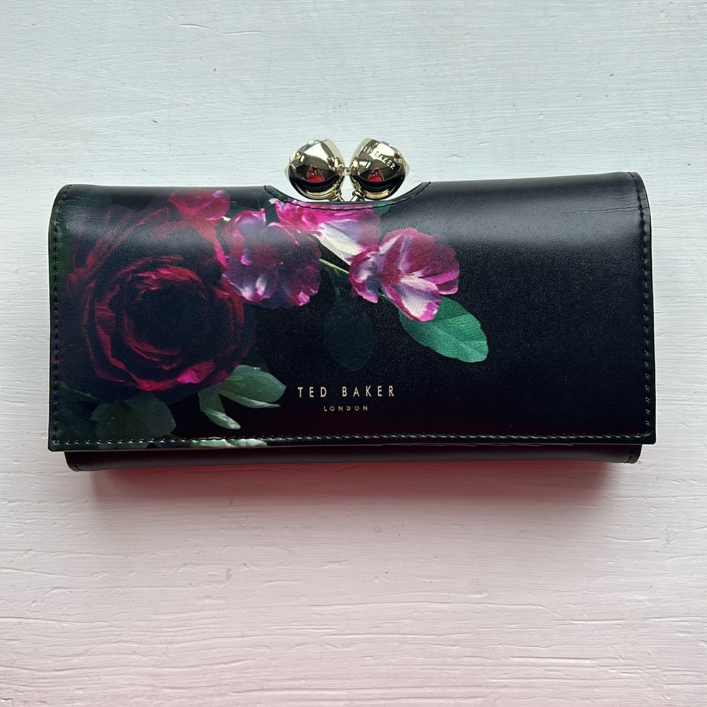 Ted Baker London floral printed leather bobble wallet